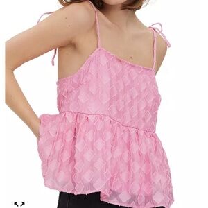Vero Moda Pink Diamond-Patterned Cami Top. Size L
